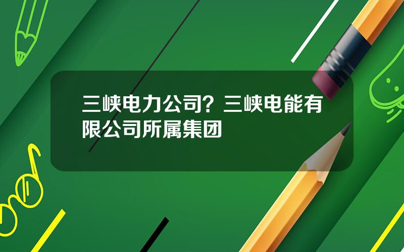 三峡电力公司？三峡电能有限公司所属集团