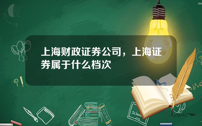 上海财政证券公司，上海证券属于什么档次