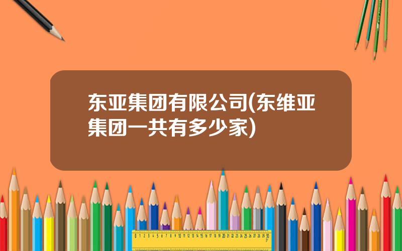 东亚集团有限公司(东维亚集团一共有多少家)