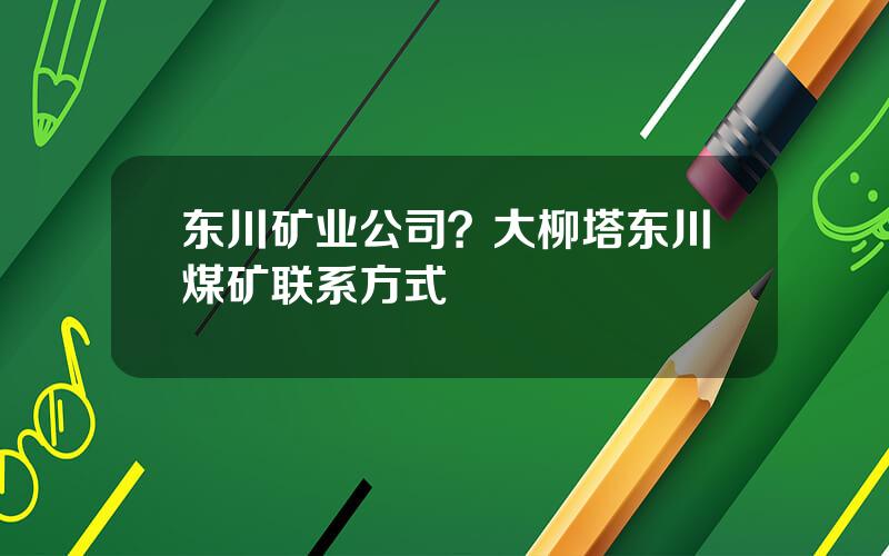 东川矿业公司？大柳塔东川煤矿联系方式