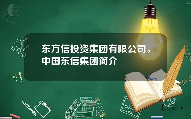 东方信投资集团有限公司，中国东信集团简介