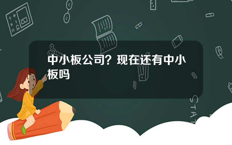 中小板公司？现在还有中小板吗