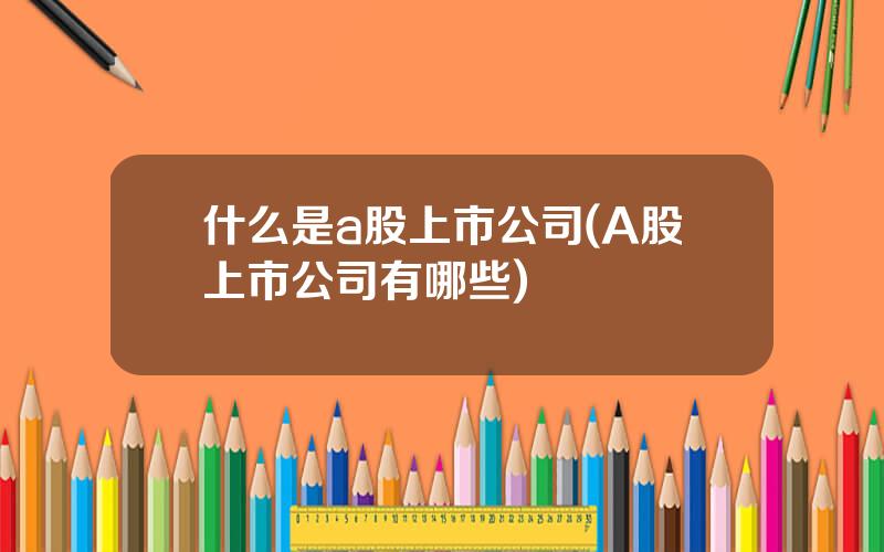 什么是a股上市公司(A股上市公司有哪些)