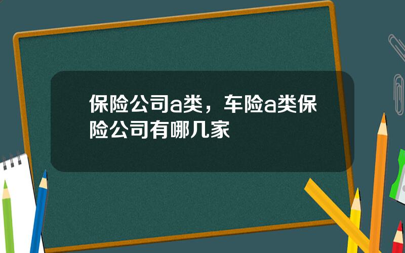 保险公司a类，车险a类保险公司有哪几家