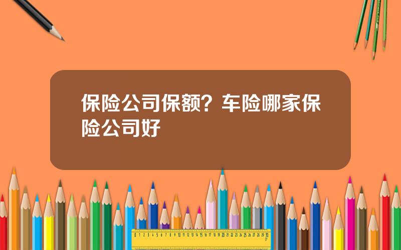 保险公司保额？车险哪家保险公司好