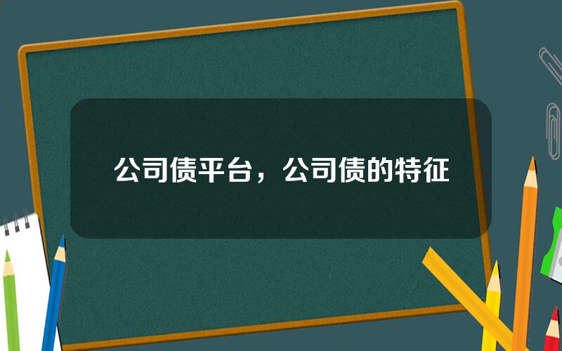 公司债平台，公司债的特征