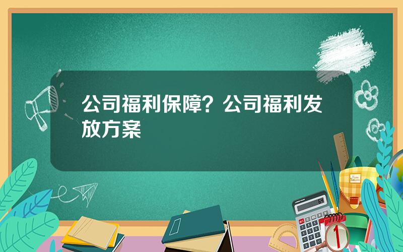 公司福利保障？公司福利发放方案