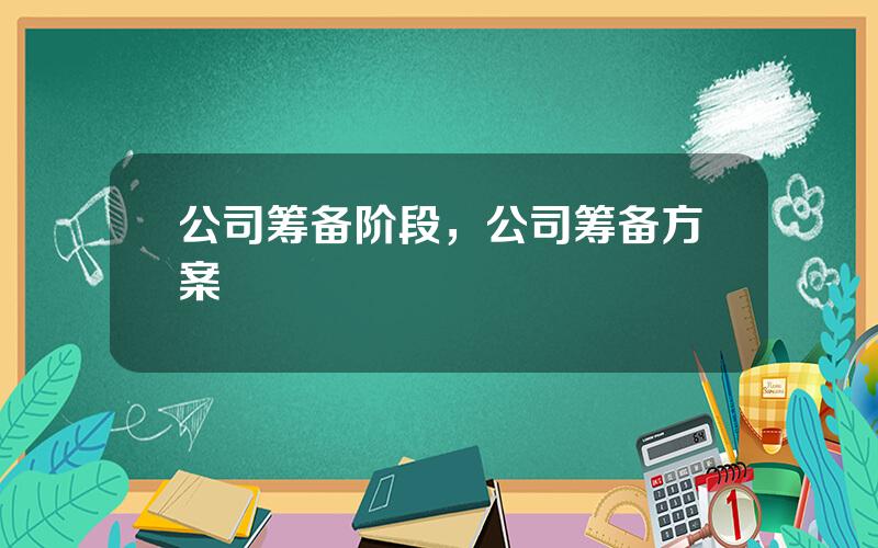 公司筹备阶段，公司筹备方案