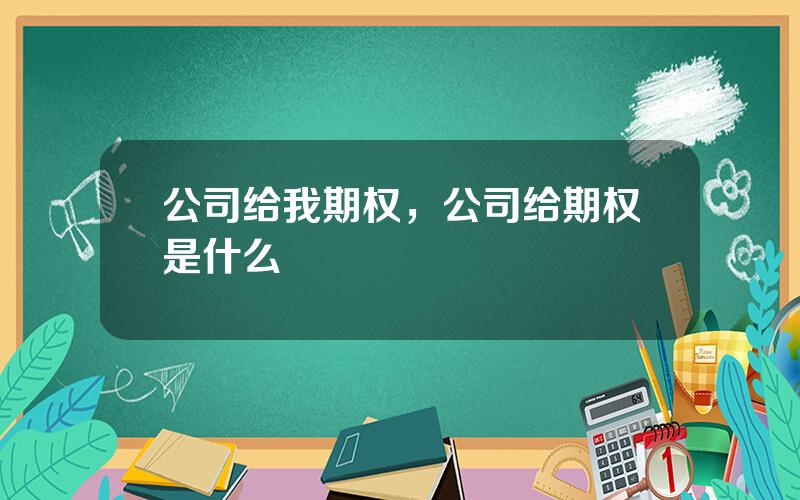 公司给我期权，公司给期权是什么