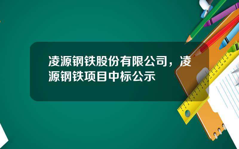 凌源钢铁股份有限公司，凌源钢铁项目中标公示