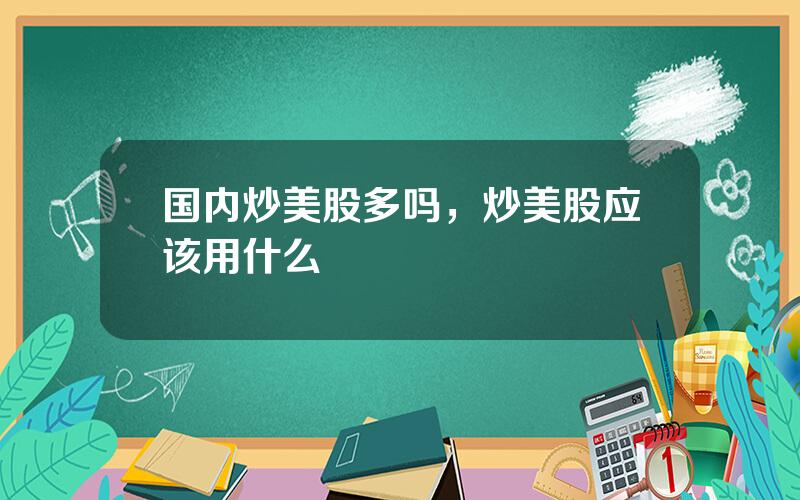 国内炒美股多吗，炒美股应该用什么