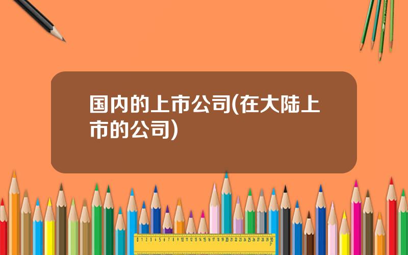 国内的上市公司(在大陆上市的公司)