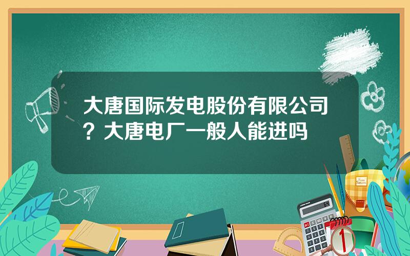 大唐国际发电股份有限公司？大唐电厂一般人能进吗