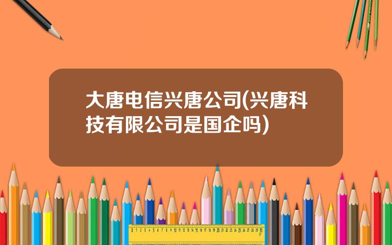 大唐电信兴唐公司(兴唐科技有限公司是国企吗)