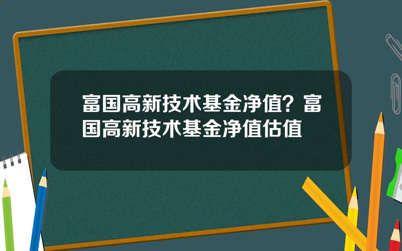 富国高新技术基金净值？富国高新技术基金净值估值