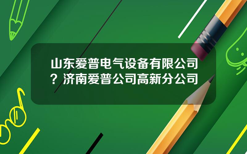 山东爱普电气设备有限公司？济南爱普公司高新分公司