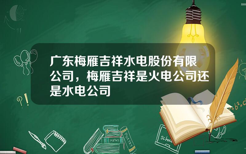 广东梅雁吉祥水电股份有限公司，梅雁吉祥是火电公司还是水电公司