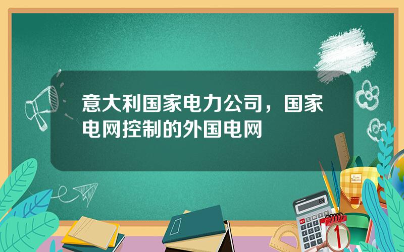 意大利国家电力公司，国家电网控制的外国电网